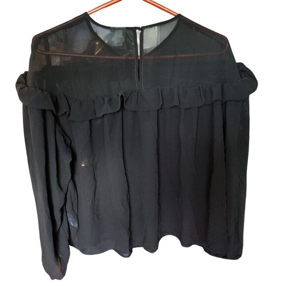 A New Day Womens Black Off-Shoulder Ruffle Top Off-shoulder design Medium - Picture 2 of 11